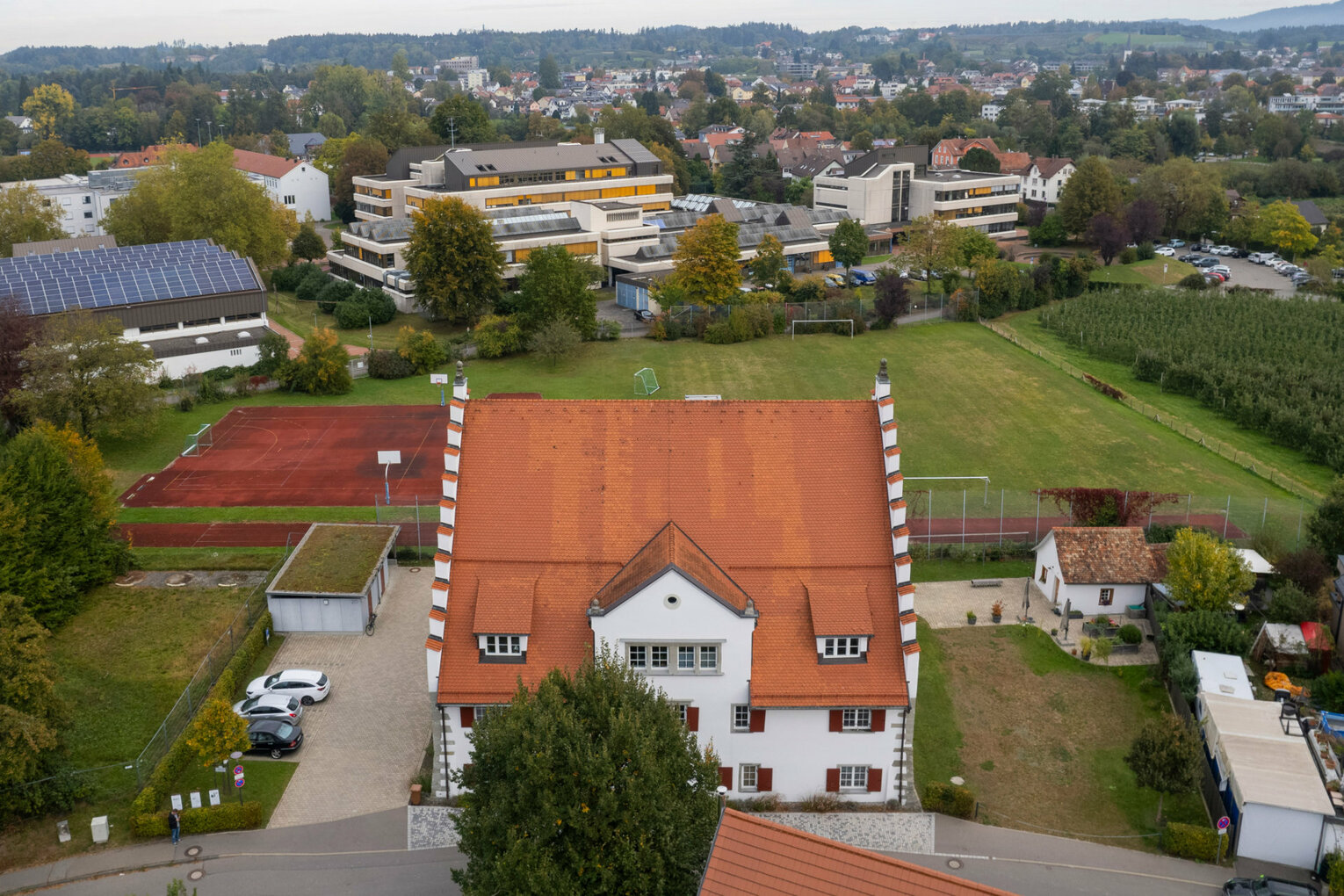 Luftaufnahme des Rainhaus Lindau