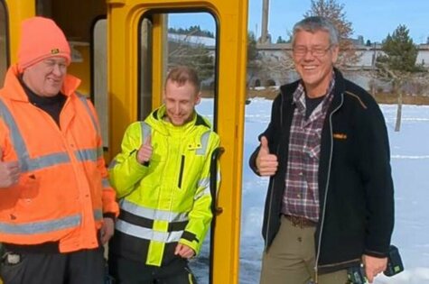 Florian, Andi und Bernd aus der Lebenshilfe-Schreinerei